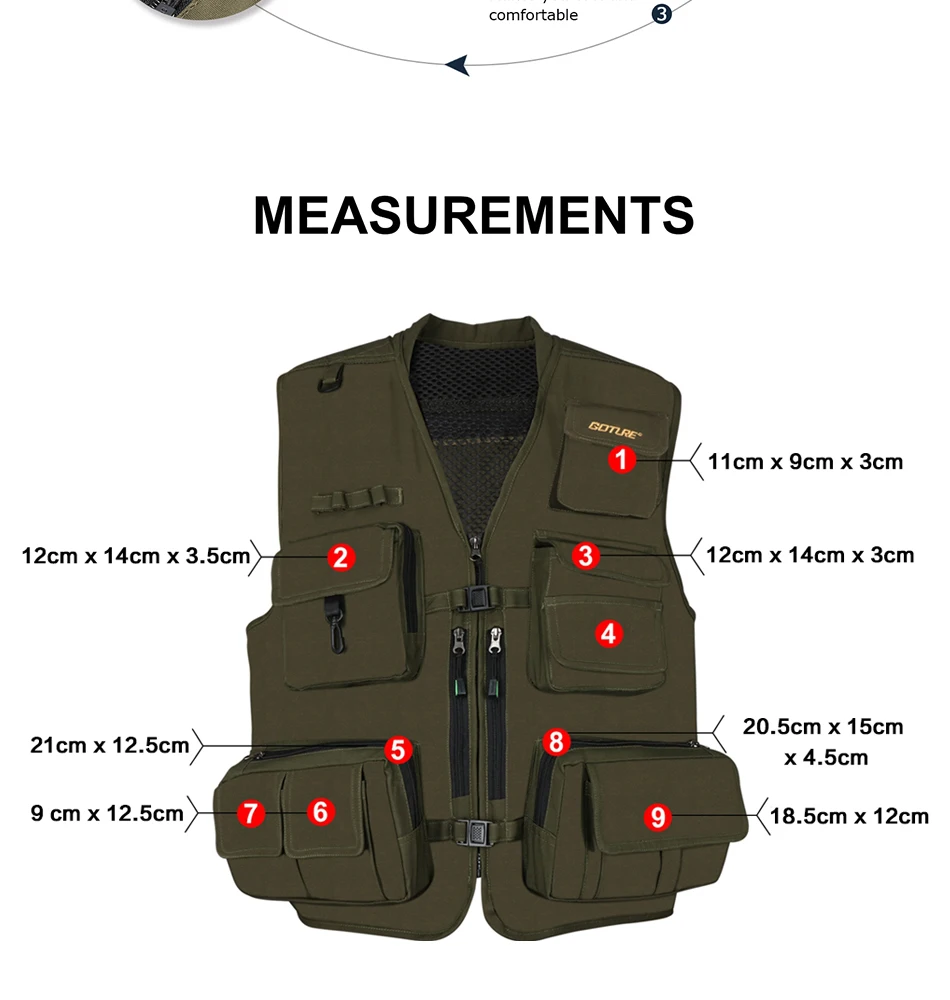 Colete de Segurança Multifuncional para Esportes ao ar Colete com Bolsos de 15 Jaquetas Goture Pesca Livre Tamanho l xl Xxl 8 Cheap Coletes de pesca