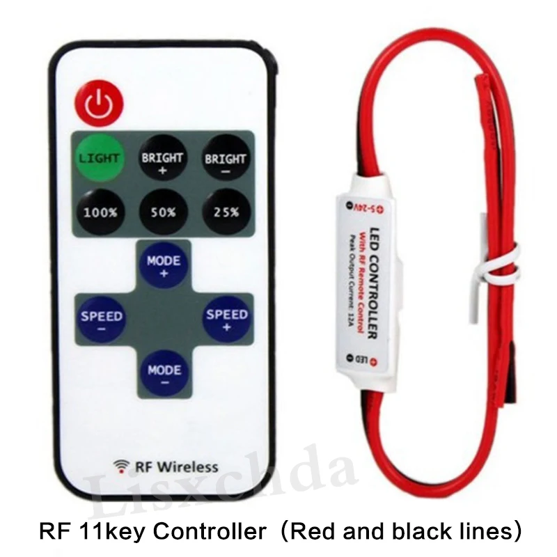 DC12-24V мини 3/11 ключ RF удаленный беспроводной контроллер Диммер динамический режим для 5050 3528 3014 Светодиодный светильник