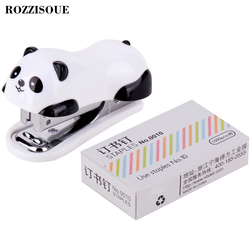 

NEW 1 Pcs Mini Panda Stapler Set Cartoon Office School Supplies Staionery Paper Clip Binding Binder Book Sewer Stepper Nietjes