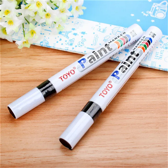 9 Colors White Waterproof Permanent Paint Marker Pen Car Tyre Paint Pen Rubber Tread Environmental Tire Painting DIY Office Gift (8)