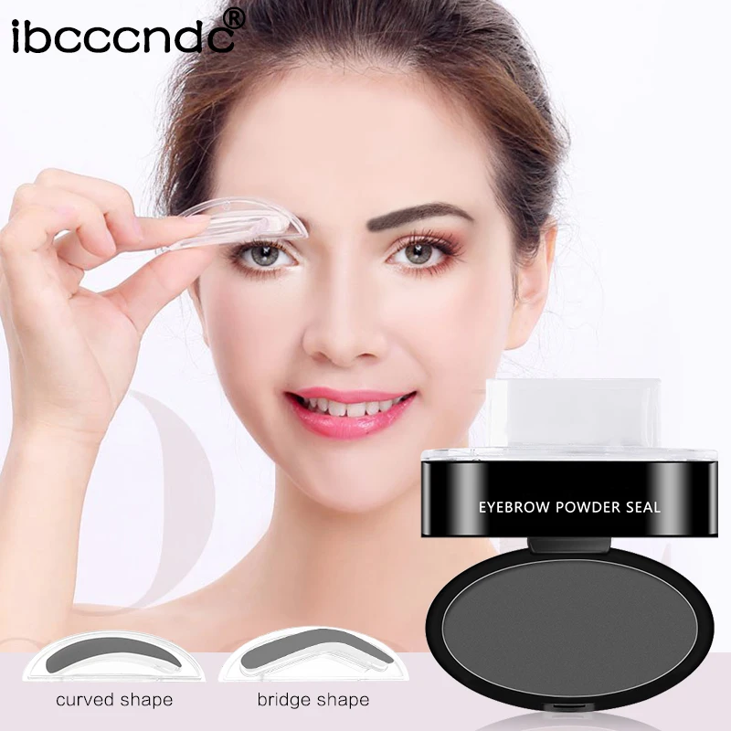 

Eyebrow Powder Seal with 2Pair Eyebrow Shape Eyebrow Shadow Set Waterproof Eyebrow Stamp Shape Brow Stamp Powder Palette Stamper