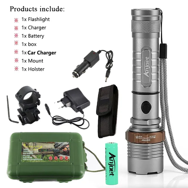 500 Lumens Aluminium /& Stainless Steel Torch 5 modes of use