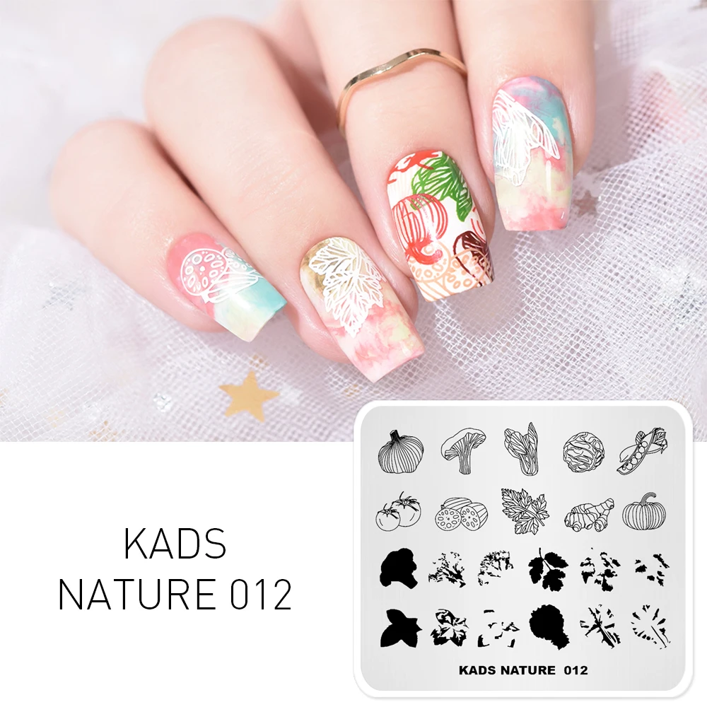 

Rolabling Nail Stamping Plates Overprint Vegetable Pattern Stencil Nail Art Stamp Stamping Template Image Plate