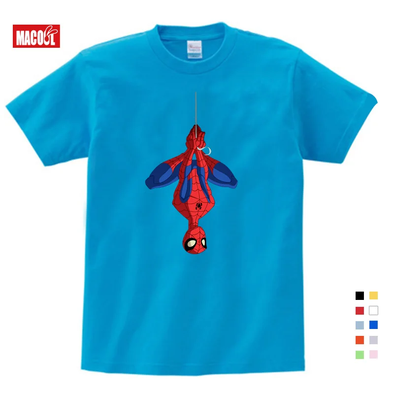 Free Shipping Boys' Spiderman Ironman Captain America T Shirt Summer Short Sleeve Superhero Tee Kids Cotton T shirt 3T-9T YUDIE