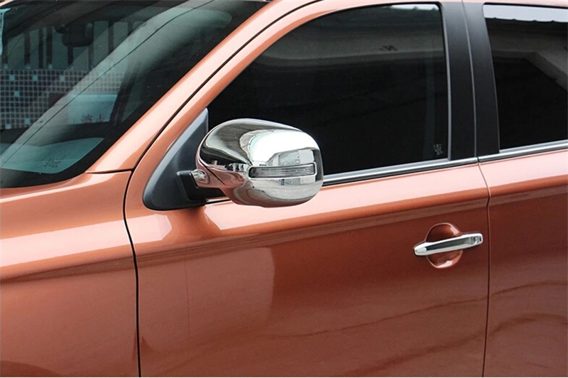 For Mitsubishi Outlander 2013 2014 rearview mirror cover side mirror cover special modified ABS Chrome trim 2pcs per set