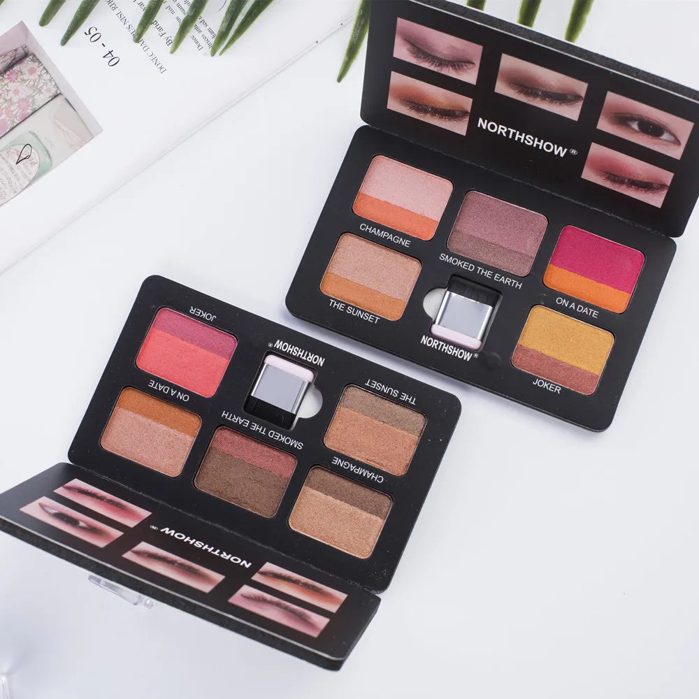 

Double 5 Color Eyeshadow Makeup Palette Pigment Waterproof Mineral Powder Glitter Shimmer Cosmetics Eye Makeup With Brush