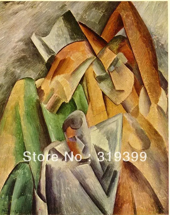Картина маслом Размножение на холсте harlequin-s-family-1908 pable picasso Museam качество быстрая
