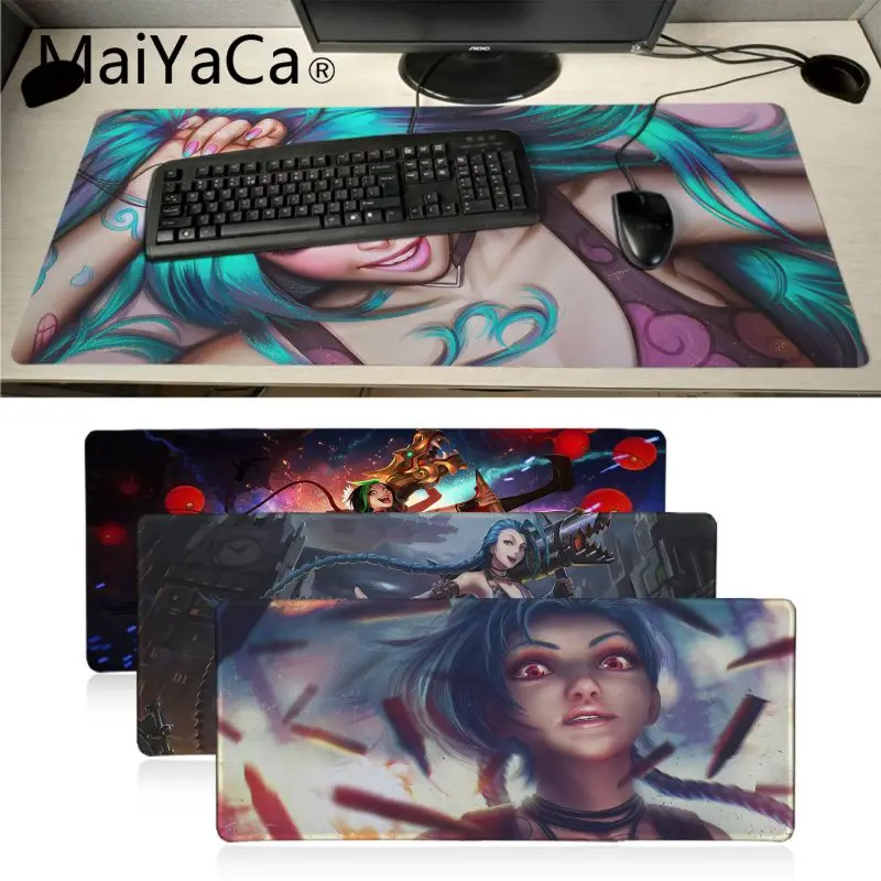 

Maiyaca Jinx League Of Legends Rubber Mouse Mat Table Keyboard anime mouse pad 700x300mm gamer Large Office Computer Desk Mat
