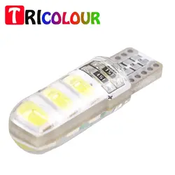 Триколор 6x W5W T10 6smd 7020 автомобильный LED стайлинг Ширина лампа Габаритные огни лампы Ошибка Бесплатная DC 12 В # lb162