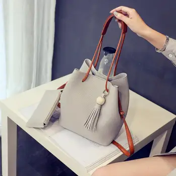 

X-Online 051817 hot sale female small tassel bucket bag lady shoulder bag