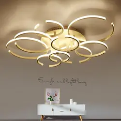 Светодиодная креативная потолочная лампа Простая Современная атмосферная гостиная лампа для дома комнаты спальни кольцо теплые лампы в