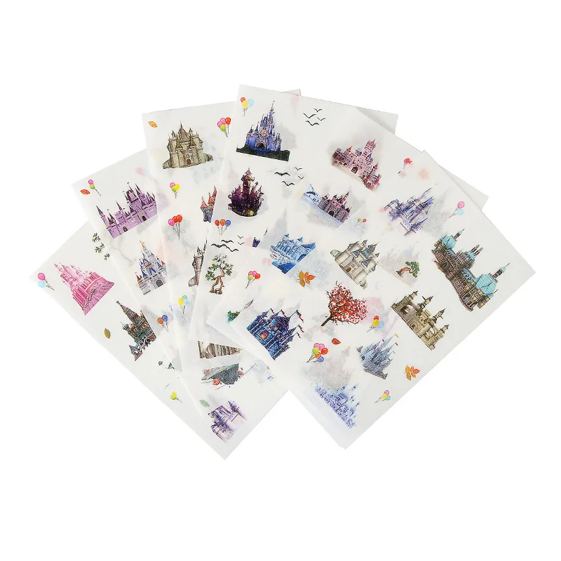 6sheets/pack Vintage Decorative Korean Stickers, Custom Journal Scrapbooking diy Diary Stickers