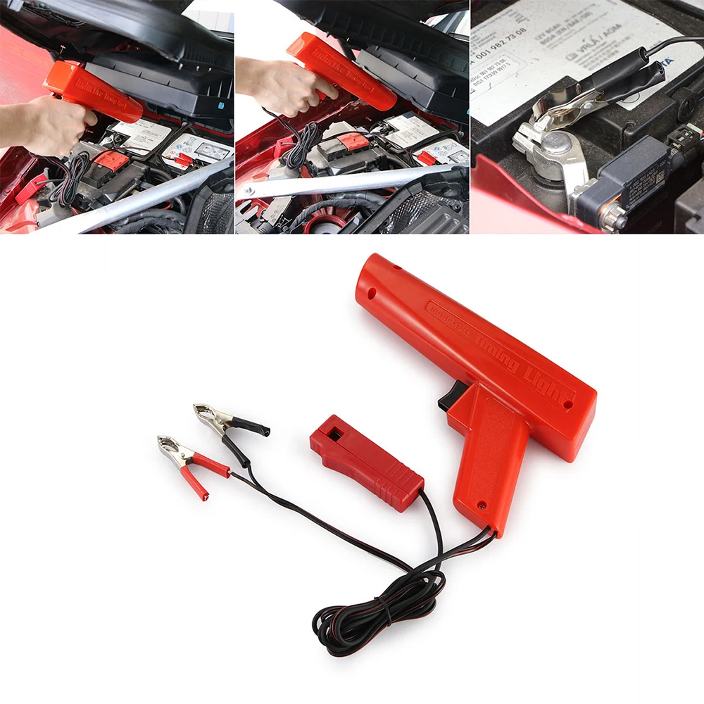

Xenon Timing Light Lamp 12V Ignition Strobe Pistol Grip ZC-100 Xenon Bulb Checking Ignition Timing On Automotive Red