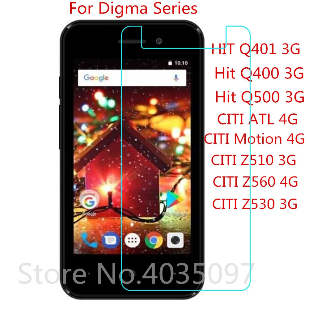 

Tempered Glass for Digma HIT Q401 Q400 Q500 CITI ATL Motion Z560 4G Z510 Z530 3G Screen Protector Film Protective Screen Cover