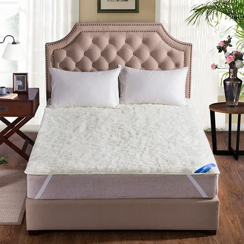 New High quality 100 Wool Quilted Mattress Toppers Warm Soft Flocked