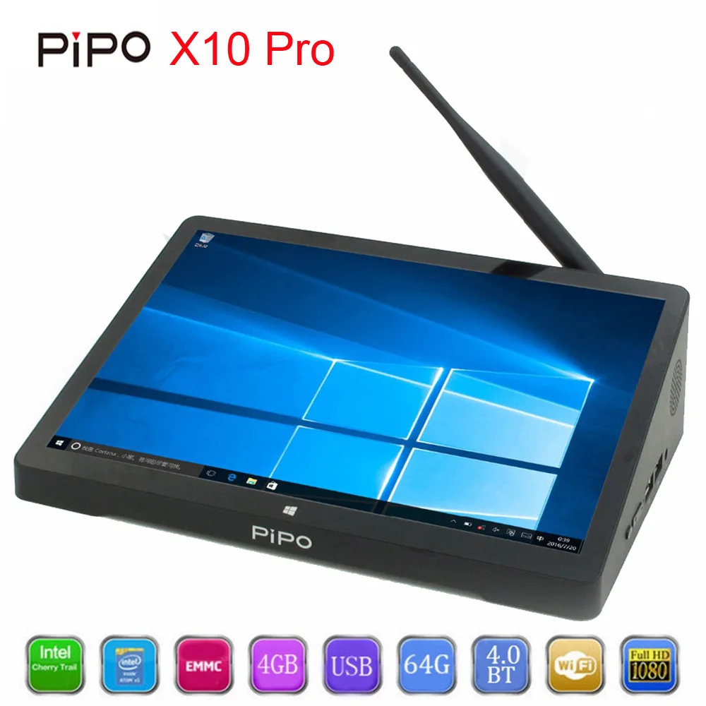 PiPo X10 Pro 10.8 Inch 1920*1280 PIPO X10 Mini PC Windows 10 TV Box Z8350 Quad Core 4G RAM 64G ROM HDMI Media Box Bluetooth