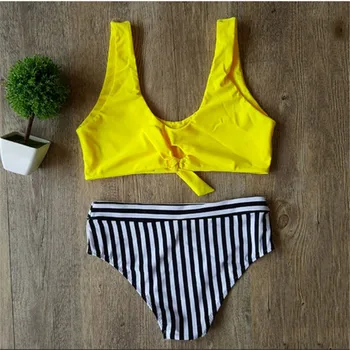 

Bikini 2017 Femal Striped Biquini Sexy Swimsuit Print Patchwork Women Swimwear Monokini Bathing Suit Low Waist Biquini