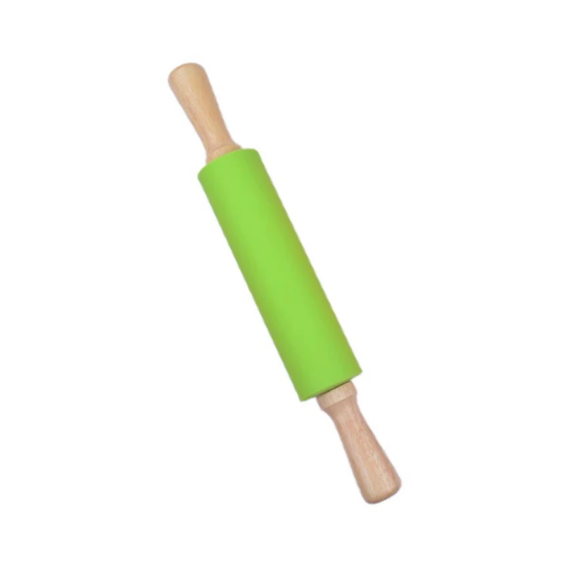 Силиконовая Скалка RSCHEF с ручкой из массива дерева|rolling pin|rolling pin siliconerolling stick |