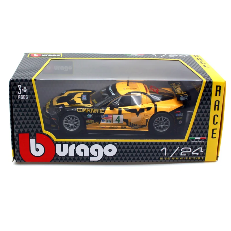 Bburago 1:24 Chvrolet Corvette C6R Трековый автомобиль Классическая современная модель
