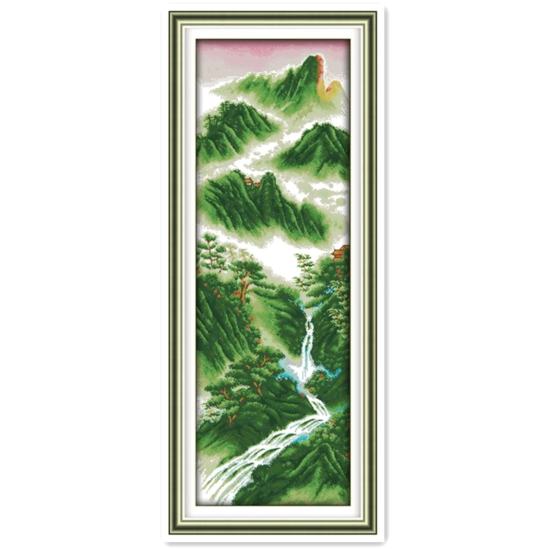 

Spring Mountain Needlework kits-for-embroidery 11CT Printed On Canvas Chinese Counted Cross Stitch Patterns Kit Home Decor