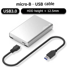 New Free tool 2.5’inch HDD Enclosure Micro-B to USB SATA3.0 Hard disk box up to 2Tb with 6Gpbs support 12mm height free shipping