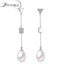 Fashion Pearl Earrings Long Natural Freshwater Pearl Drop Earring 925 Sterling Silver Jewelry For Women White Trendy Gift Box Fashion Pearl Earrings Long Natural Freshwater Pearl Drop Earring 925 Sterling Silver Jewelry For Women White Trendy Gift Box