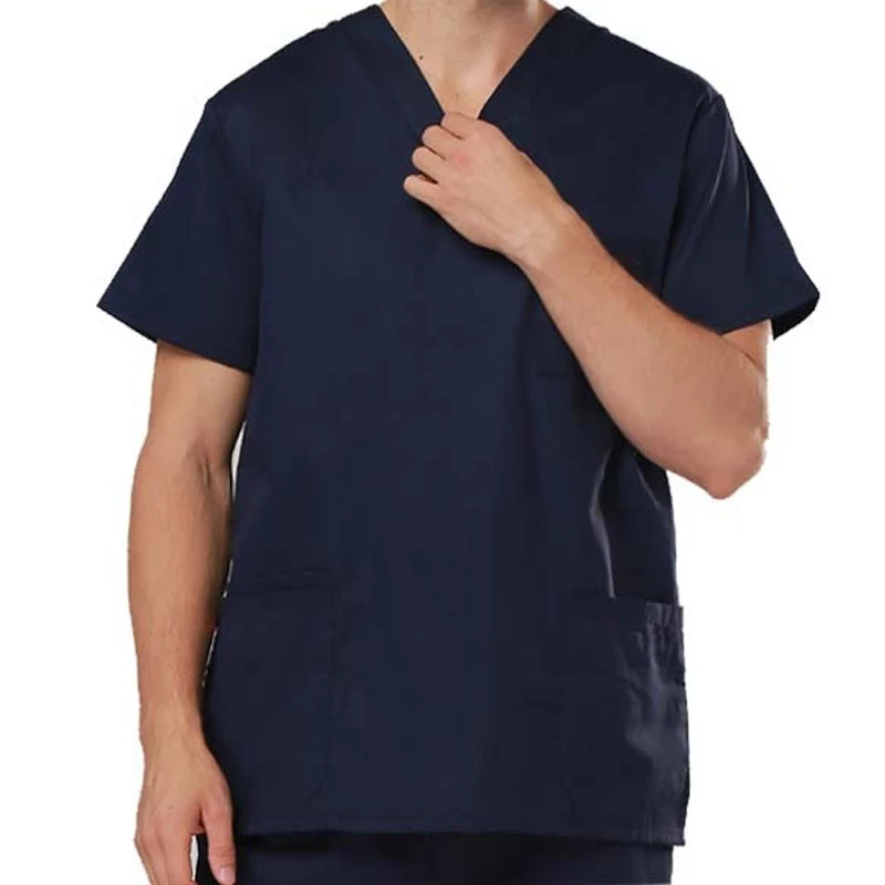 

[TOP] Men's Short Sleeve V Neck COTTON Super Comfy Medical Scrubs TOP / Nursing Uniform