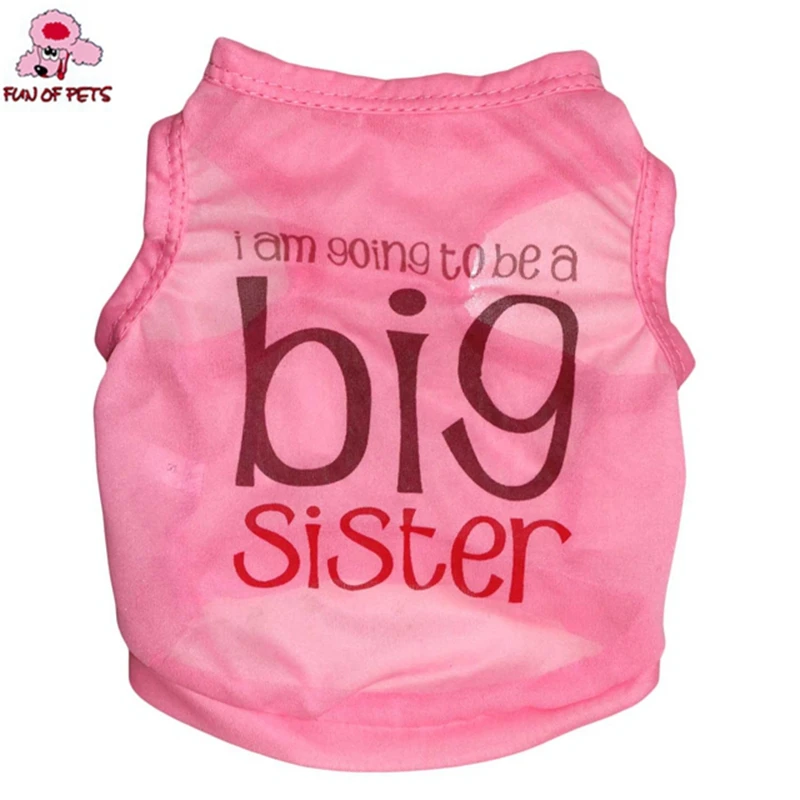 2017 New Fashion Summer Cute "Big Sister" Pattern Polyester Dogs