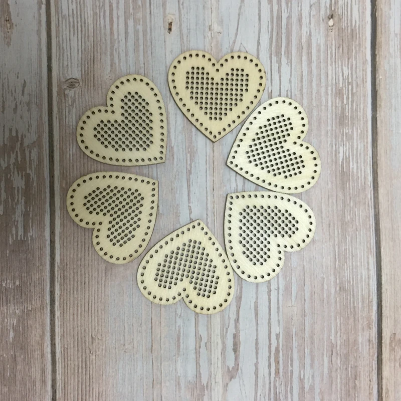 set of30 pcs 4cm wooden hearts shaped earring cross heart pendant heart necklace (5)