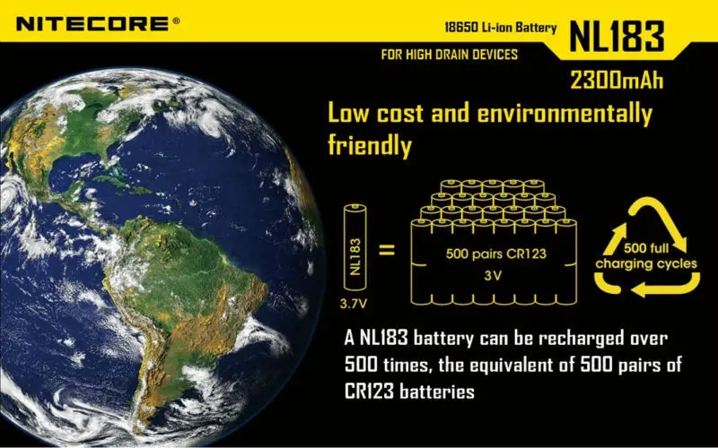 1 шт Nitecore 18650 NL183 2300mAH 3,7 v защищенная PCB литий-ионная аккумуляторная батарея