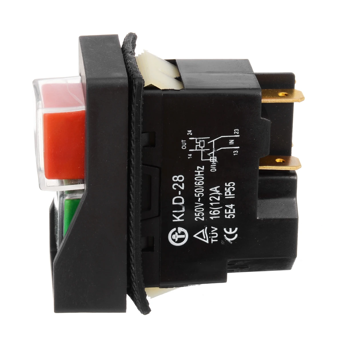 250V 16A Waterproof Magnetic On Off Switch IP55 KLD28 4 Pin Start Stop Magnetic On Off Switch for Workshop Machines 54*30*55mm