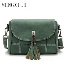 MENGXILU, нубук, женская сумка-мессенджер, женская сумка на плечо, Женская сумочка, модная сумка через плечо с кисточками, женская сумка из искусственной кожи