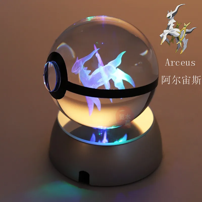 New Style Arceus Pokemon Ball With Engraving Crystal Ball For Gift