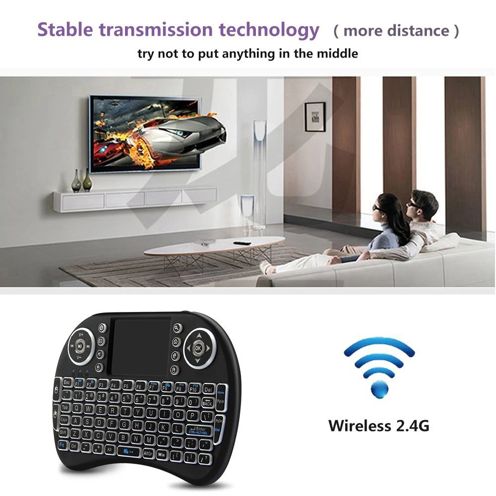 I8 Беспроводная мини-клавиатура 2,4 ГГц с тачпадом Fly Air mouse для tv BOX PS3 PC(без подсветки AAA батареи