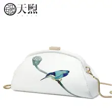 Женская сумка из натуральной кожи с принтом в китайском стиле, модная сумка-мессенджер