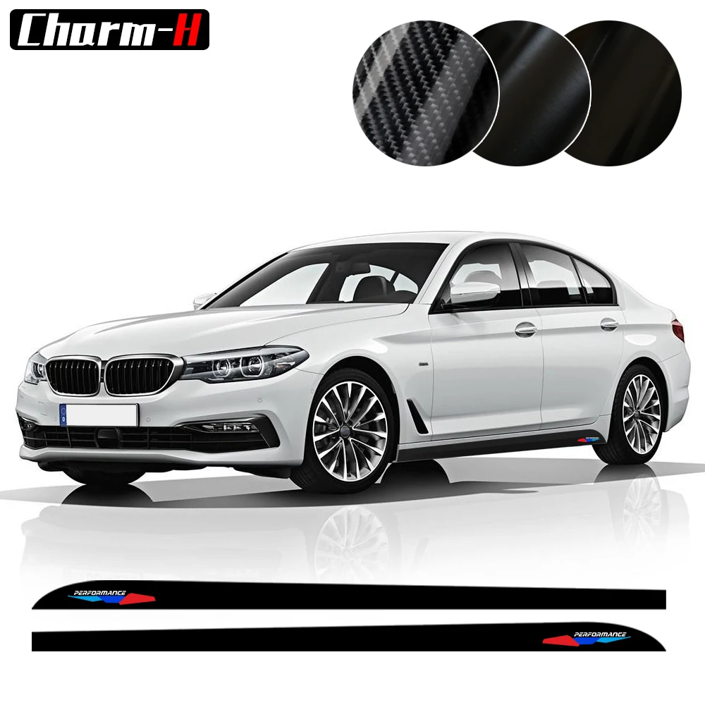 2x M Performance Side Skirt Sill 3D CARBON FIBER Stickers fits BMW F07 F10 F11