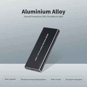 

Portable High speed 10Gbps USB3.1 to PCI-E NVMe SSD Enclosure Type-C M.2 Hard Disk Aluminum External Drive