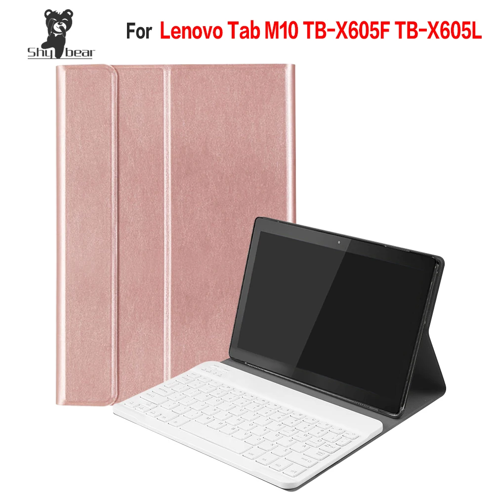

Keyboard Case for Lenovo Tab M10 TB-X605F TB-X605L Removable Detachable PU Leather Bluetooth Keyboard Cover