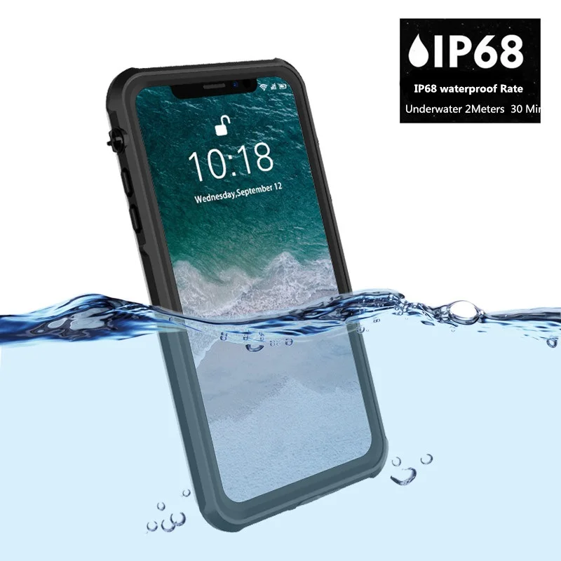 Чехол для Телефона Водонепроницаемый iPhone Xs Max Прозрачный ударопрочный чехол с
