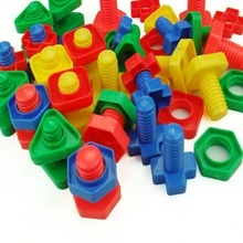 Винтовые строительные блоки пластиковые вставные блоки в форме гайки игрушки для детей развивающие игрушки модели шкала Монтессори