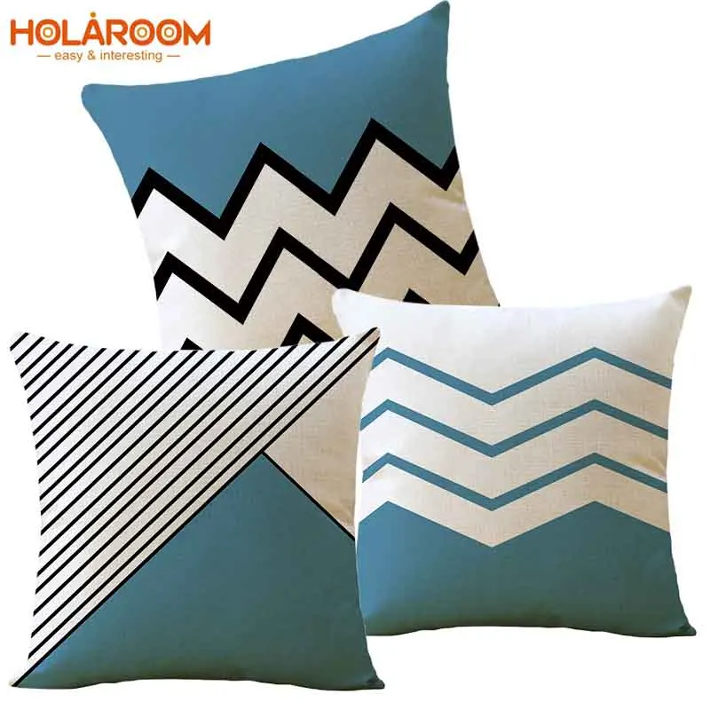 Wave Pattern Pillow Case Printed Cushion Cover Seat Chair Car
