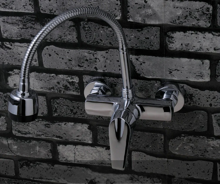 

full copper wall type cold and hot water universal tube basin kitchen sink multifunctional hot and cold water tap