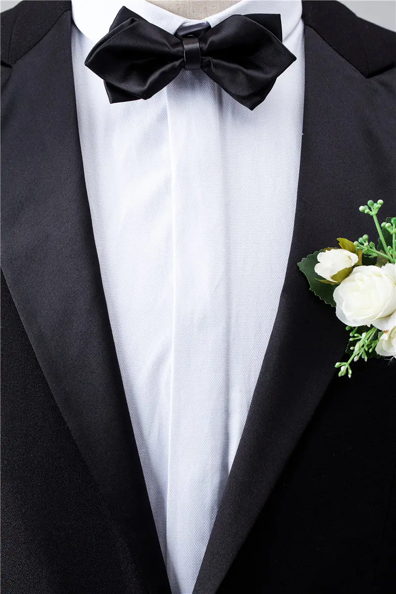 Bridalaffair, высококачественные мужские свадебные костюмы для жениха, костюм из 2 предметов(пиджак+ брюки), приталенный модный роскошный черный смокинг