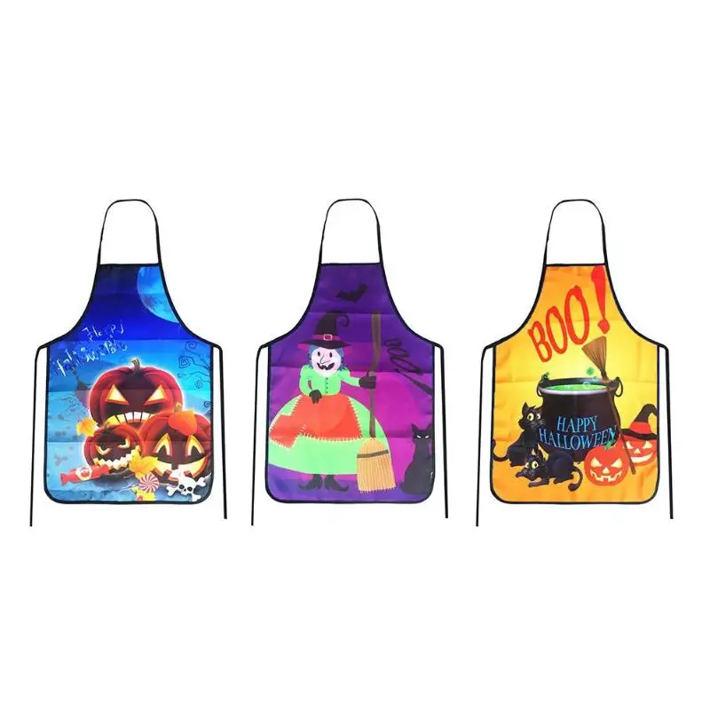 

3patterns available Cooking Apron Polyester Twill Apron Halloween Waterproof Durable fashionable style Cooking Apron Home Tools