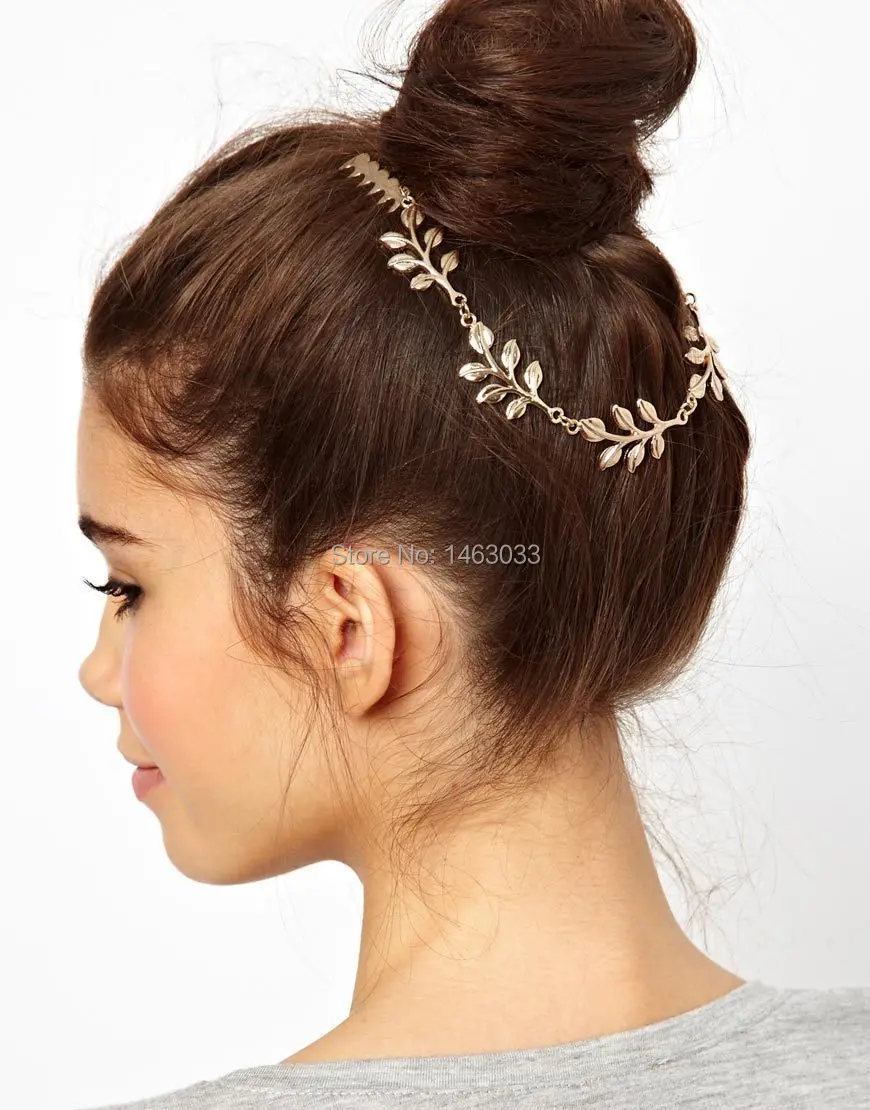 Gold Leaf Grecian Hair Comb Boho Head Pin Bohemian Gold Leaf Grecian Hair Comb Boho Head Pin Bohemian Accessories Women S Trendy Fashion Wedding Jewelry H0016 In From