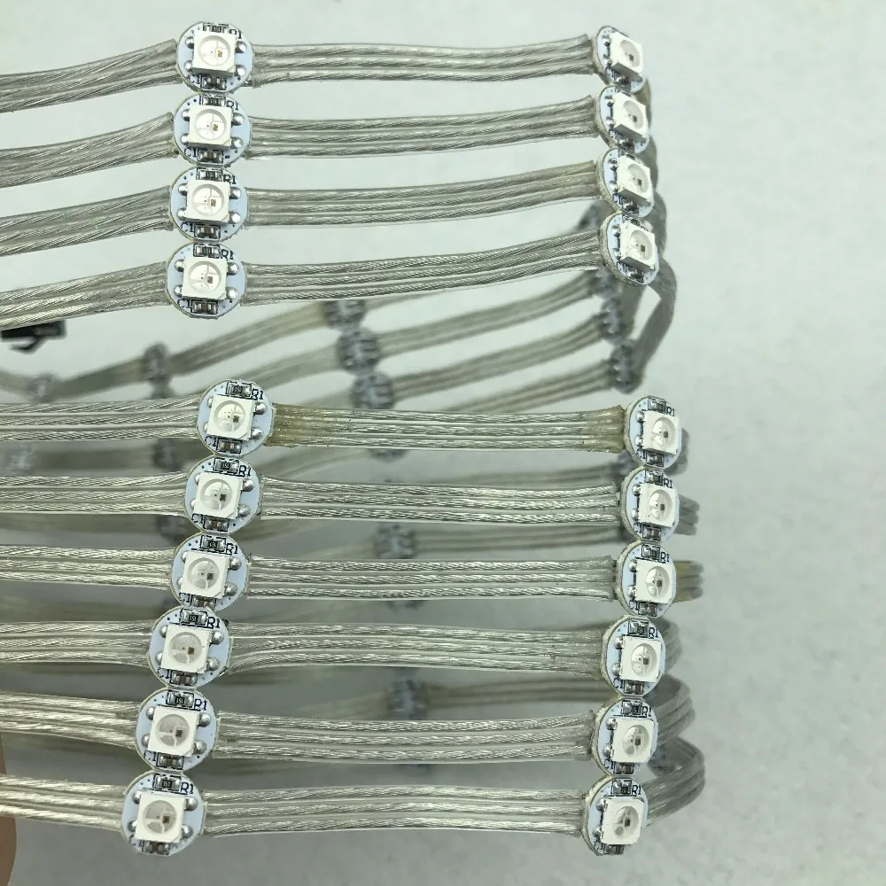 

100pcs/string DC12V GS8208 RGB addressable rgb full color pixel light;5cm wire spacing;with transparent wire