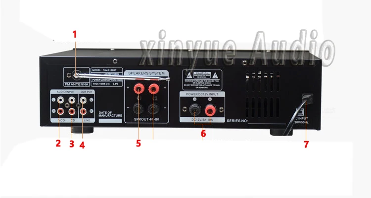 breeze audio sunbuck TAV-6188BT Bluetooth Amplifier SD USB FM Microphone with Remote Control 200W Home Amplifier