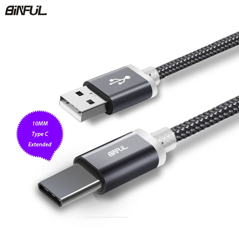 10 мм длинный кабель usb type C Расширенный разъем зарядный кабель для Blackview Oukitel Umidigi Doogee зарядное устройство USB-C type-C кабель