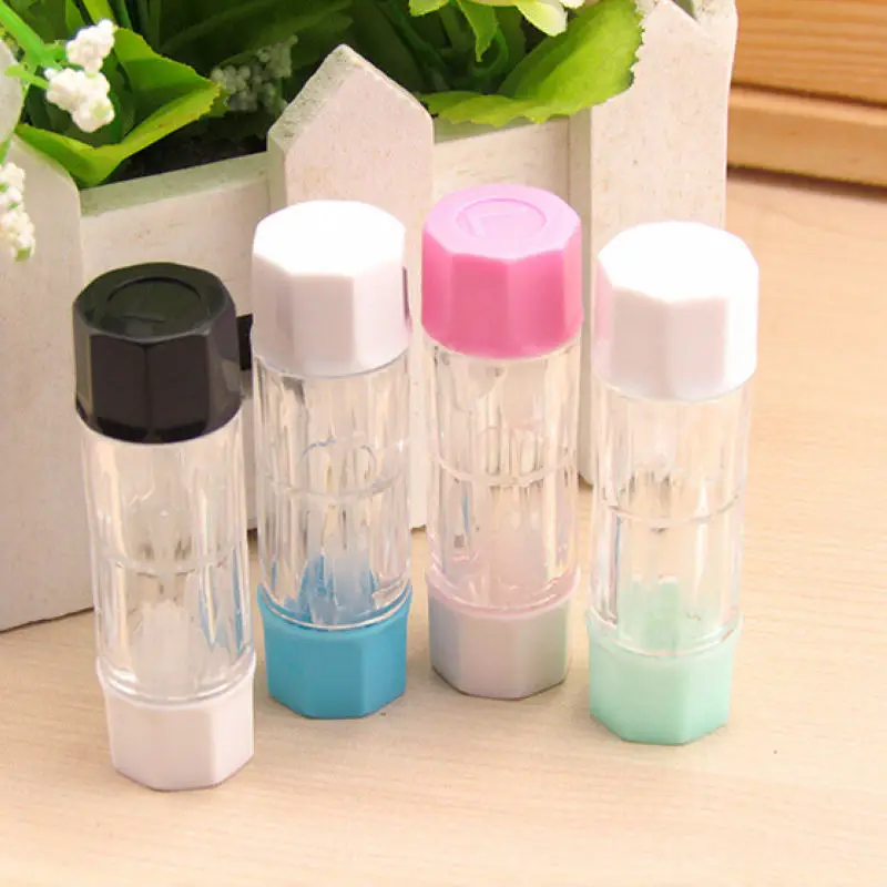 1pc Portable RGP Rigid ABS Contact Lens Small Lovely Travel Eyewear Case Bag Box Container Holder Random Color