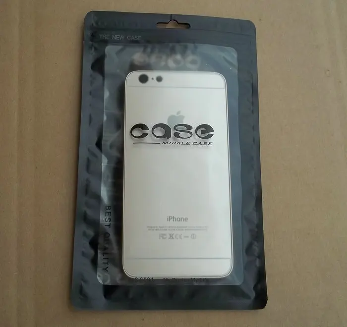 

100pcs 14*23cm Plastic zipper Clear black Retail Packaging bag For iphone 6 6s 7 8 plus samsung s6 c6 c7 mobile case package bag